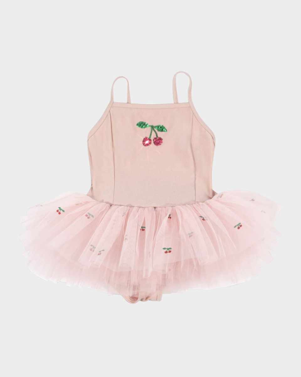Girl's Marina Cherry-Print Tutu Dress, Size 9M-6